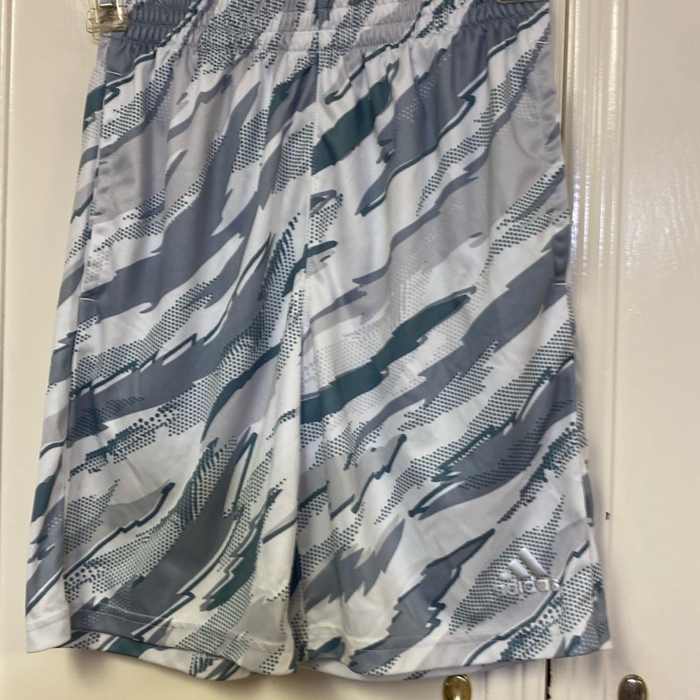 Adidas Gray & White Printed Shorts